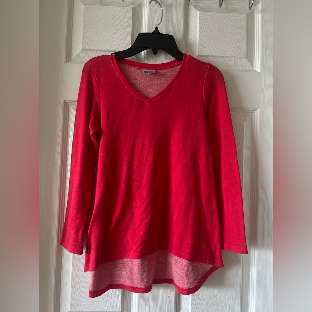 ERGE Girls Redish Pink V-Neck Top